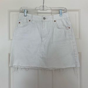 Top shop white jean skirt
